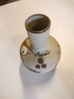 Mexican Folk Art Pottery Bud Vase Hand Painted  Signed  5-inch