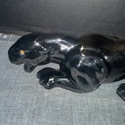 Vintage Black Stalking Panther Ceramic Figurine Mcm Art Deco 13 Inch   nice  
