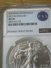 2017-w  1  Burnished American Silver Eagle Premier Select Series Ngc Ms 70 1oz