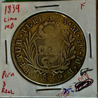     1839 Peru Lima Mb 8 Reales   silver Coin  Vf