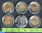 Cyberman  Lot Of 6 Foil Pin Back Dr Who Bbc Buttons 1983 Vintage