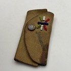 Vintage Yellowstone National Park Souvenir Leather Key Holder Ring Beaded 1960s