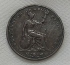 1854 3 Great Britain One Penny Bronze Error Coin
