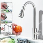 Brushed Nickel Kitchen Faucet Sink Mixer Faucet Pull Down Sprayer Single Handle