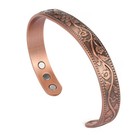 Vintage Floral Magnetic Bracelet Ring Jewelry Set For Women