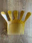 Vintage Butterscotch Celluloid W gold Filigree Hair Comb Large Rare