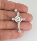  Solid 925 Sterling Silver Simulated Diamond Jesus Christ Crucifix Pendant