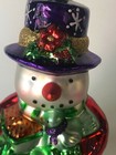 Vintage Rare Christmas Ornament Glass Snowman Christmas Tree Usa