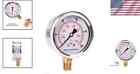 Water Well Pump Liquid Filled Side Lower Mount Pressure Gauge 0 To 100 Psi  1 4 