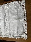 Lot Of 4 Vintage White Battenberg Lace Placemats 11x17 Linen Cotton Shabby Chic