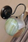 Mcm Aluminum Brass Glass Wall Sconce Unique  Petal Clamshell Brass Steampunk Eye
