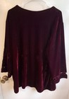 Vtg Krave Cherry Red Velvet Embroidered Tunic Top Fairy Whimsigoth Boho Xxl