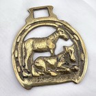 Brass Horse Medallion Vintage English Horseshoe Foal Filly Mare Parade Harness