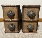 Antique Unique Singer Sewing Machine 4 Wood Drawer Set Cabinet Table W  Key