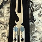 Two Talents Stainless Rs Balisong Divot Tool  Torched Blue Pivots  Brand New