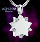 New Star Crystal Cremation Urn Keepsake Ashes Memorial Necklace