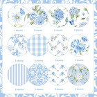 24 Sheets Hydrangea Scrapbook Paper 12   X 12   Light Blue Floral Pattern Pad Hy