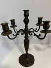 Vintage Large Brass 5 Arm Candelabra Candle Holder Solid Brass Set Of 2