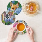 Tdoow Diamond Art Coasters Kits  8 Pcs Diy Rabbit Rabbit-8pcs 