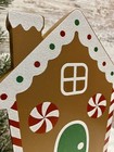 Holiday Gingerbread Peppermint Candy House Wooden Tabletop Decoration 8 