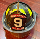 Cairns C-trd 1044 Leather Firefighter Helmet Eye Shield Eagle Head Old Salem Fd