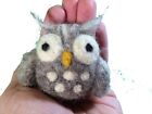 Needle Felting Kit Tutorial Bird Grey Owl Wool Needle  Felted Christmas Gift