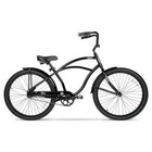 26  Hyper Mens Beach Cruiser Black Bicycle Alloy Wheels Steel Frame Comfort Seat