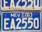 1984 Nevada License Plate Pair Ea2550 Elko County Truck Matching Set