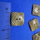 Vintage Casein Carved Square Buttons Set Of 5 Two Hole  75  Sewing Crafts