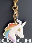 Nwt Coach Chalk glitter Rainbow Bag Charm Key Ring Fob 27655