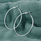 Womens 925 Sterling Silver Elegant 50mm 2 Inches Large Round Thin Hoop Earrings 