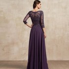 New Chiffon Mother Of The Bride Dresses 3 4 Sleeve Appliques Wedding Party Gowns