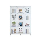 4-shelf Glass Display Cabinet Curio Cabinet Trophy Case Bookshelf Toy Organizers