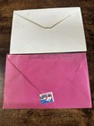 Vintage Christmas Greeting Cards   Envelopes Lot Of 2 Mid Century Holiday