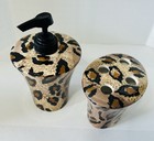 3pc Bathroom Set tissue Box soap Dispenser toothbrush Holder great Condition