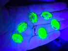 Green Uranium Glass Beads Large 20x14mm Czech Oval Table Cut Picasso 6pcs