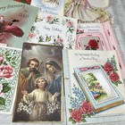 Big Lot Vintage 1940s-60s Journal Ephemera Greeting Cards Birthday Religious C1