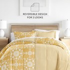 2-piece Yellow Daisy Medallion Reversible Print Comforter Set Twin twinxl