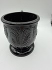 1880s Antique Atterbury   Company Eastlake  Black Amethyst Glass Mug