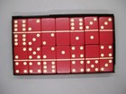Vtg 50 s Crisloid Top Grade Red Bakelite Catalin Dominoes Set In Box Very Nice 