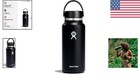Dishwasher Safe 32 Oz Leakproof Water Bottle - Black Stainless Steel Elegance