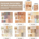 168pcs Scrapbook Supplies Kit Textured Paper  Rice Paper For Scrapbooking Paper 