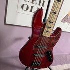 New Factory 5 Strings Red Electric Jazz Bass Guitar Solid Body Maple Fingerboard