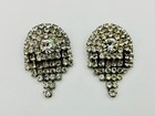 Vintage Musi Rhinestone Shoe Clips     1950s Clear Crystal Shoe Buckles