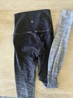 Lululemon Ombre Striped High Rise Leggings Black gray white Size 4