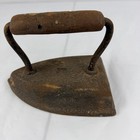 Vintage Antique Cast Iron  7 Flat Iron Or Sad Iron Metal Handle