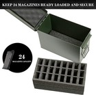 Aolamegs 24 Magazine Holder  50 Cal Steel plastic Ammo Can Foam For Tactical Box