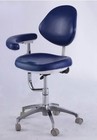 Dental Stool Assistant Chair With Armrest Pu Leather Height Adjustable Navy Blue
