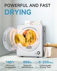 110v Portable Dryer Compact Clothes Dryer 4 Drying Modes  Stainless Steel Tub
