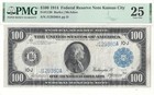 1914  100 Federal Reserve Note Fr-1120 Pmg Vf-25